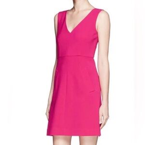 Diane Von Furstenberg Hot Pink V-Neck Sleeveless Mini Dress